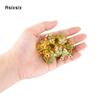 7 Pcs Golden Red Green Metal Dice Circular Hollow Metal Polyhedral Dice Set Suitable for Role-Playing RPG  Board Game Card Game