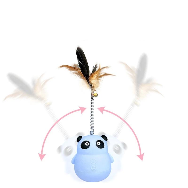 Jucărie Interactivă Tip Tumbler pentru Pisici cu Clopoței, Amuzantă pentru Urmărit, pentru Exerciții, Distribuitor de Recompense, Jucărie Automată de Tip Teaser pentru Pisoi, Jucărie Interactivă pentru Pisici