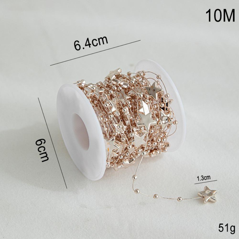 Colorful Electroplated Beads Christmas Bead Chain 10M DIY Material Xmas Hanging Decor Xmas Tree Ornaments Gift
