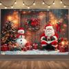 Merry Christmas Background Supplies Winter Snowman Santa Claus Backdrop Xmas Tree Party Decoration Christmas Photography Props