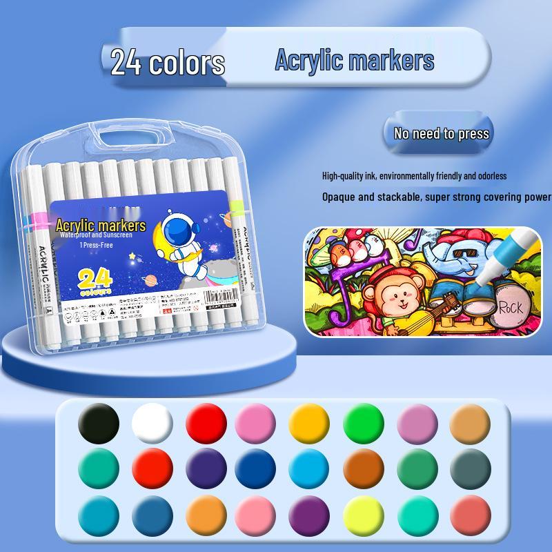Waterproof Washable Acrylic Marker & Watercolor Pen Set for Students