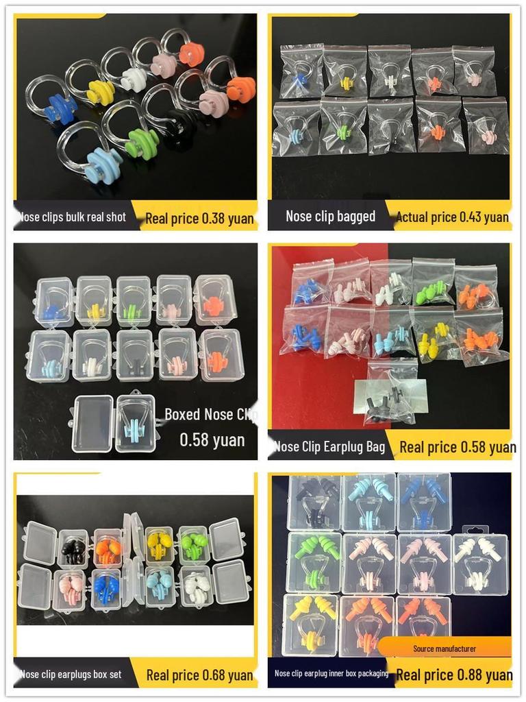 Universal Waterproof Silicone Swimming Nose Clip & Earplugs Set for Adults & Children