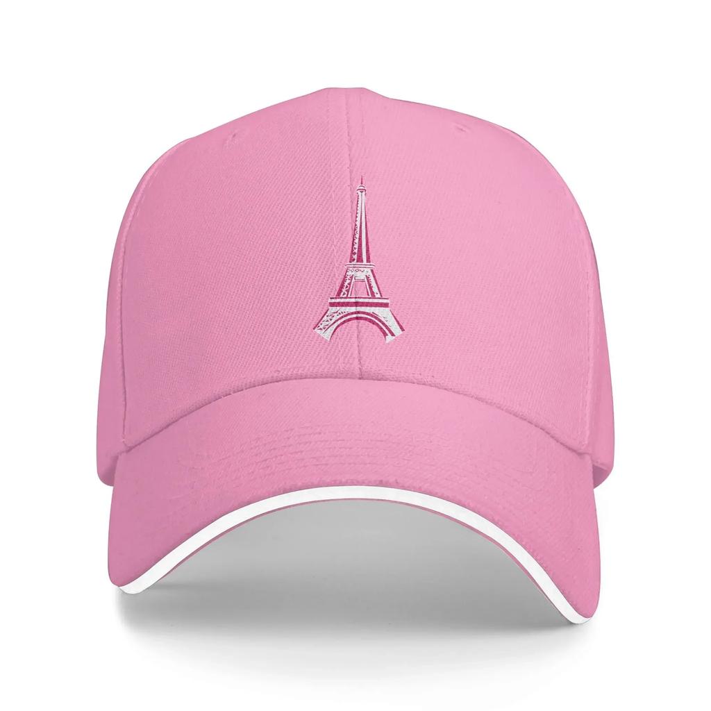 Paris Rosa Eiffelturm Muster Lässige Baseballkappe Tennis Skate Hip Hop Hüte Sommer Sonnenschutz Unisex-Jugendliche Street Style Kappen