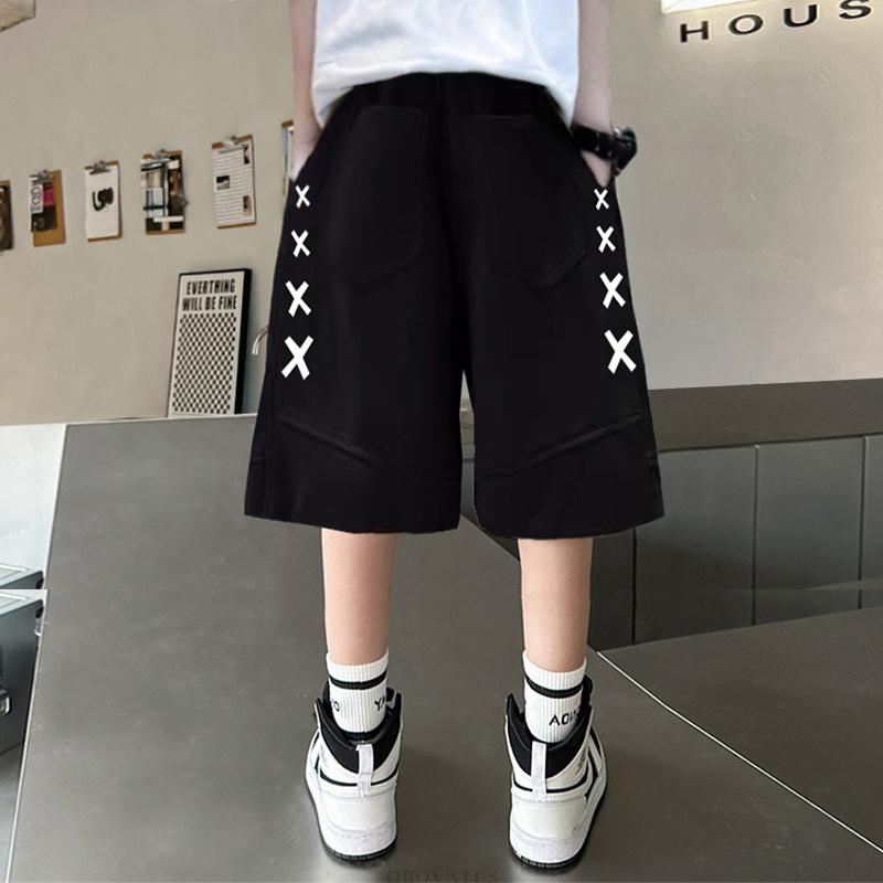 Chłopięce Letnie Spodenki Capris Bawełniane Dziecięce Luźne Casualowy Styl Sportowe Krótkie Spodnie dla Nastolatka