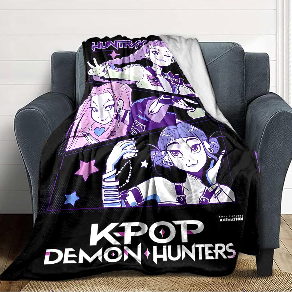 1pc KPop Demon Hunters30 Blanket, Gift, for Men and Women, Soft Blanket, Good for Sofa Bed Couch Travel, Lightweight Flannel Blanket