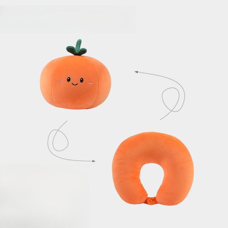 Cute Cartoon U Shaped Pillow Two In One Deformable Foam Particle Neck Support for Office Nap Toy Throw Pillow Playful Comfort