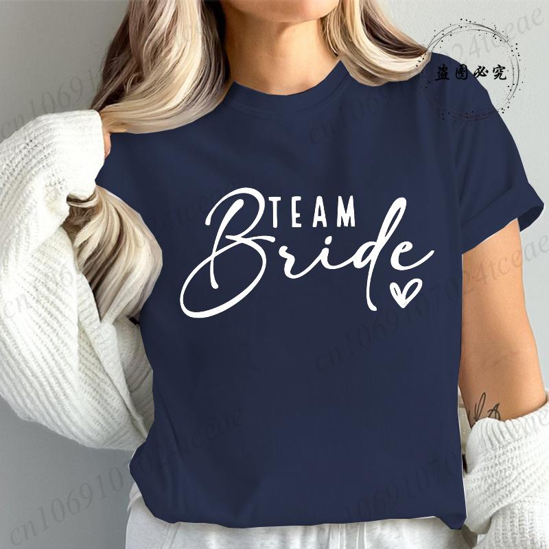 Bridesmaid Print T Shirt for Women Bachelorette Party Fashion Streetwear Tops Vintage Bride Team Tees Tshirt Gifts TT01