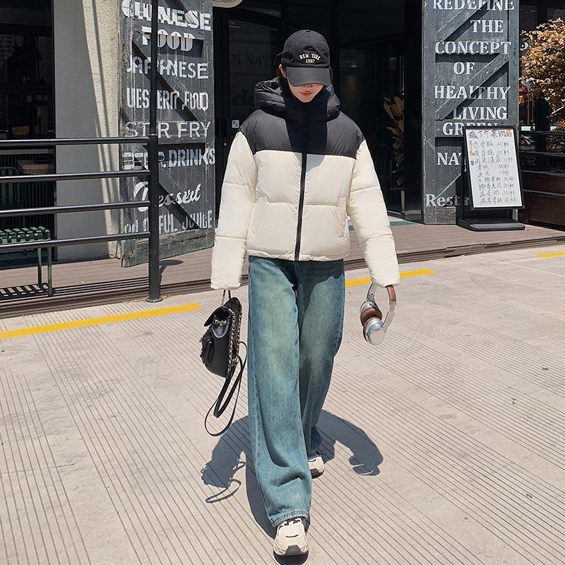 

Clothes hooded down cotton-padded clothes women s loose winter thickened fashionable versatile warm jacket M білий