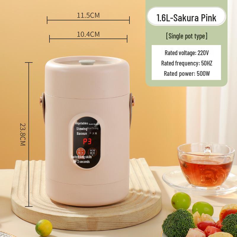 Douyin Celebrity Electric Stew Pot: Portable Multi-Function Soup & Porridge Cooker with Clear Stainless Steel Design