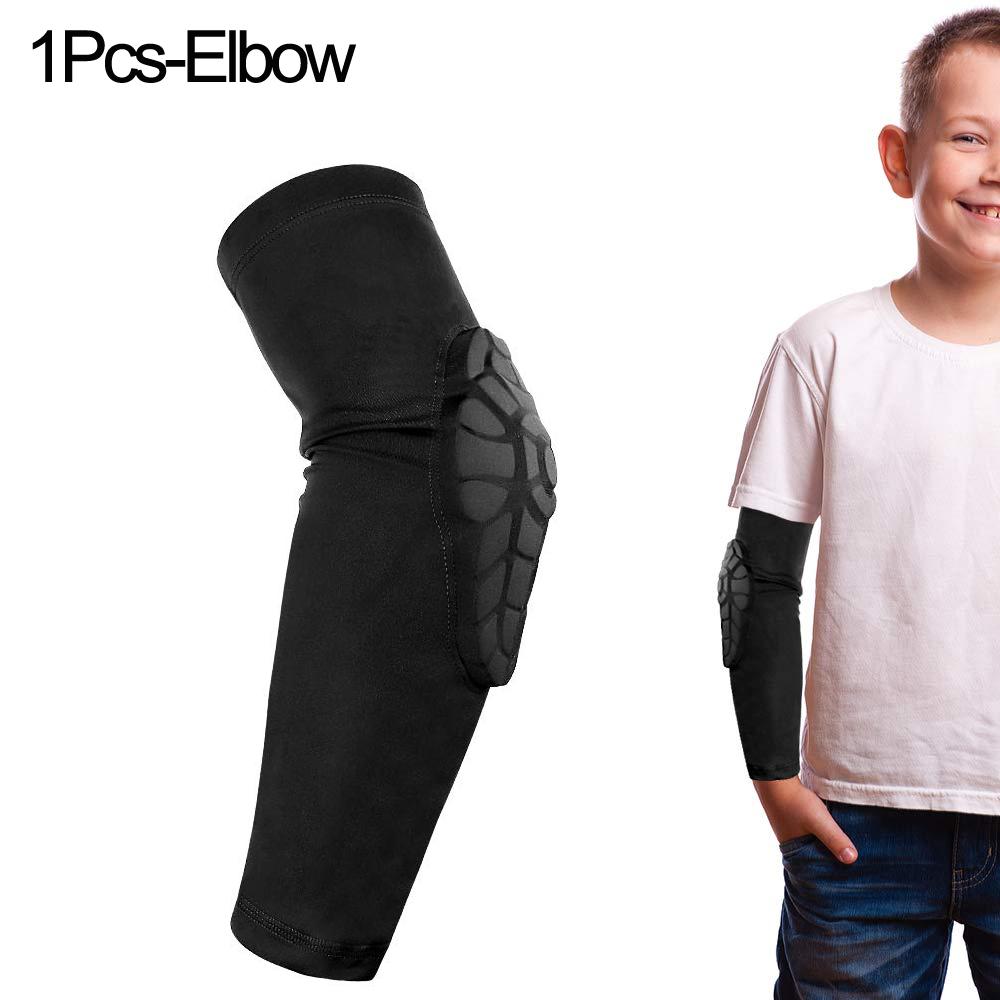 1Pcs Kids/Youth Sports Honeycomb Compression Knee Pads Elbow Brace Guards Protective Gear For Basketball,Football, Cycling