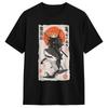 Ukiyoe Art Japanese Cat Riding T Shirt Unisex Pure Cotton Fashion Male Tshirts O Collar Tee Shirt Short Sleeve Clothing Present