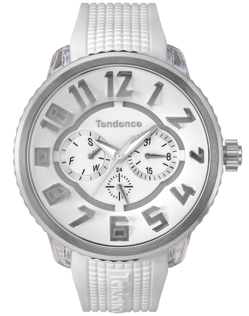 Tendence 51mm Uhr TY562002, Weißes Zifferblatt, Edelstahl, Mineralglas, Quarzwerk, Offiziell Importiert