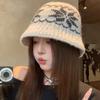 Warm Snowflake Jacquard Knitted Hat Fair Isle Style Printing Knit Cap  Winter