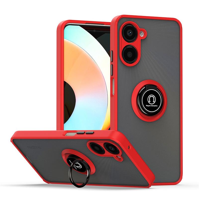 

Shockproof Magnetic Matte Case For Realme 11 10 Pro Plus 9 8 7 Pro 5G 9i 8i C35 C33 C31 C30 C21Y C55 C53 Ring Stand Phone Cover For Realme C33