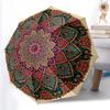 1pc Sturdy 8-Bone Auto Umbrella, Lush Floral Mandala Umbrella, Digital Printed, Foldable Umbrella for On-the-Go Outdoor Use