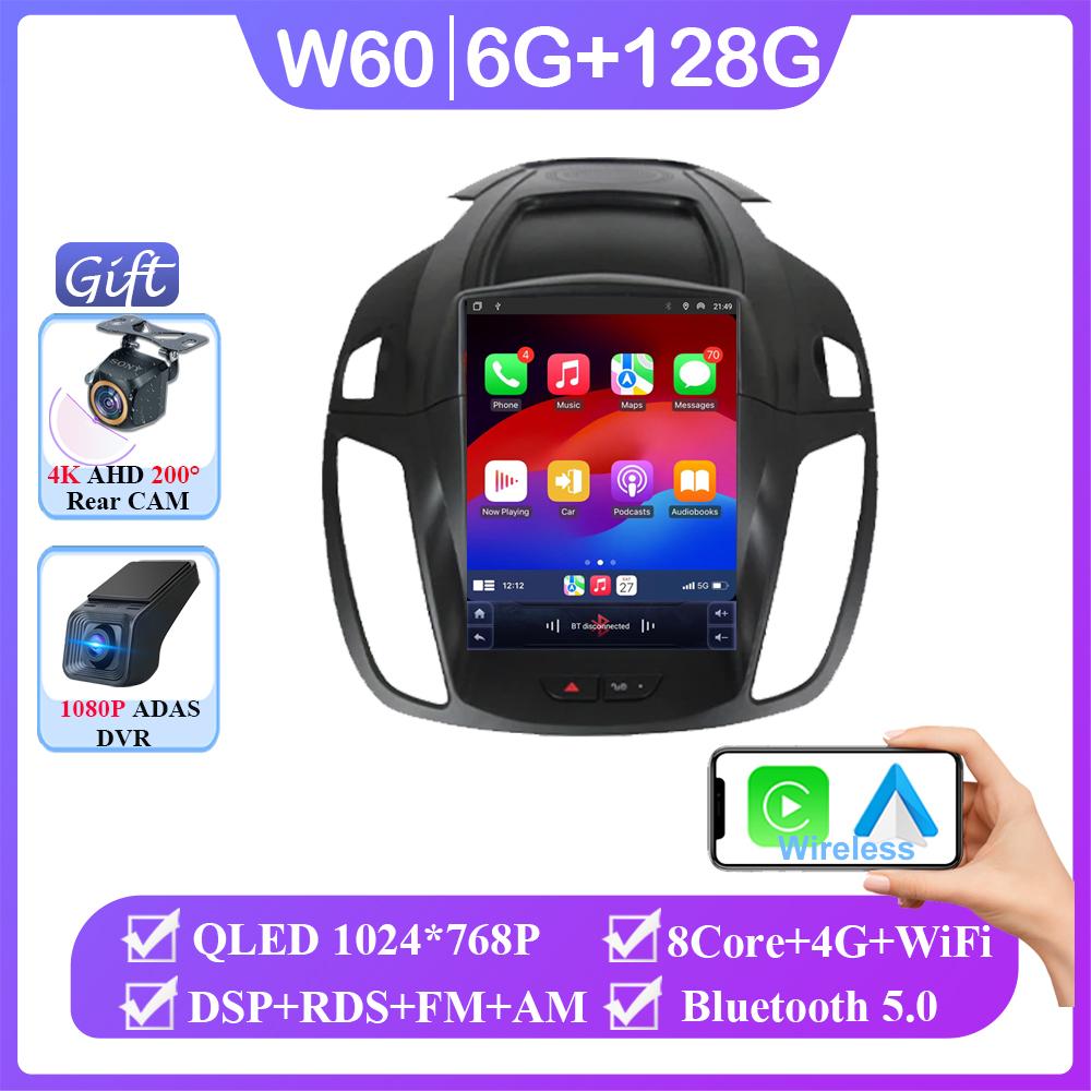 9.7" Inch Android Car Radio For Ford Kuga 2 Escape 3 2012 - 2019  4G Wireless CarPlay Multimedia Player GPS 2Din BT