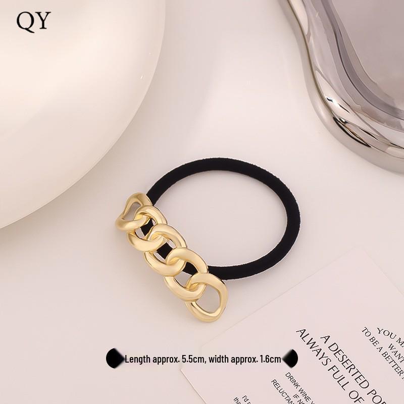 Minimalist Metal Hair Ring - New Korean Style High-End Ponytail Tie Rubber Band.