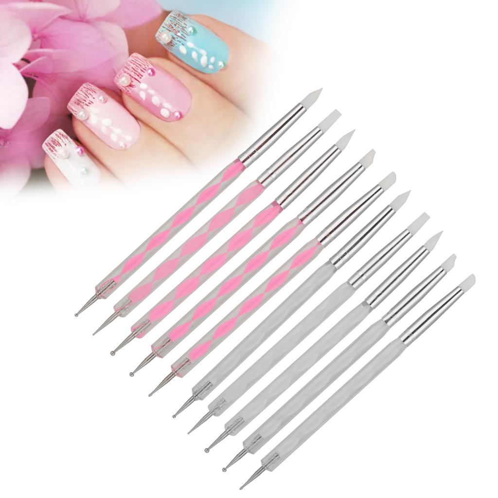 5pcs Nail Art Dotting Pen  Ended Nail Painting Pen  Carving Pen with Acrylic Handle