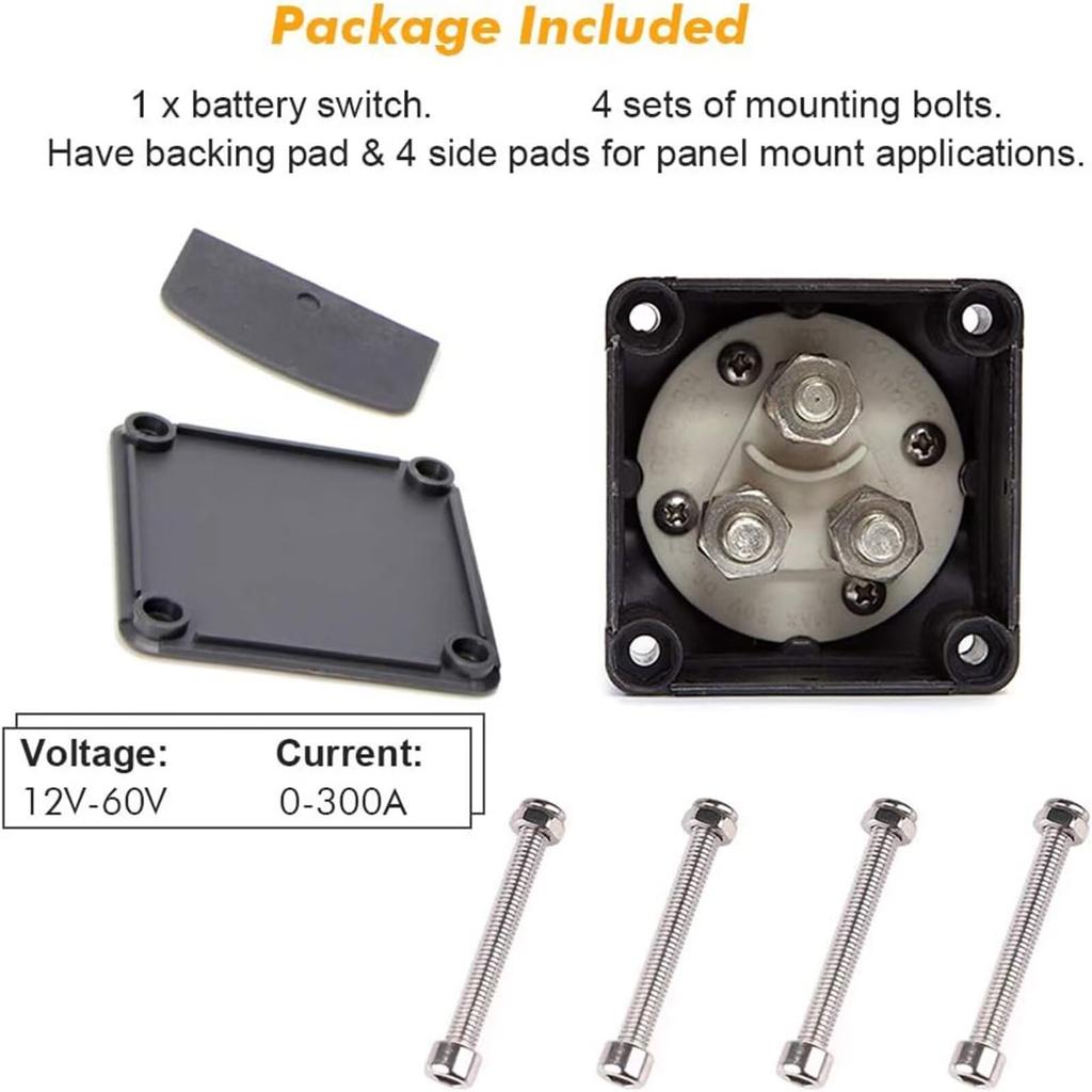 1-2 Off Disconnect Switch Power Fail Kill Switch Waterproof RV ATV Vehicle Master