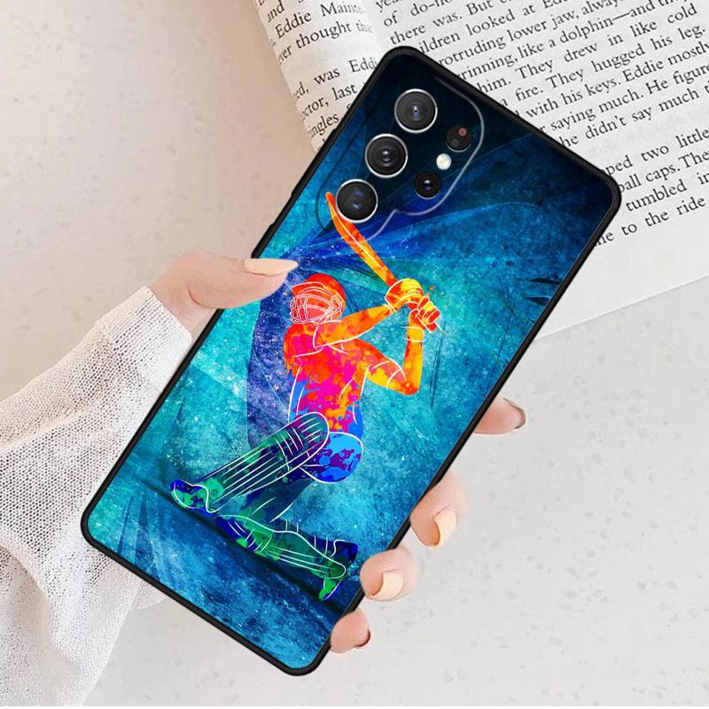 Cricket Heart Cricket Player Phone Case For Samsung Galaxy S25 S23 S30 S8 S21 S20 FE S24 S22 Note 10 20 Plus Lite Ultra