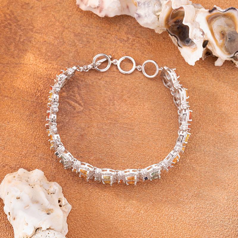 Natural Color Sapphire Bracelet Women'S S925 Sterling Silver Color Treasure Jewelry Xiaohongshu Wechat Channels