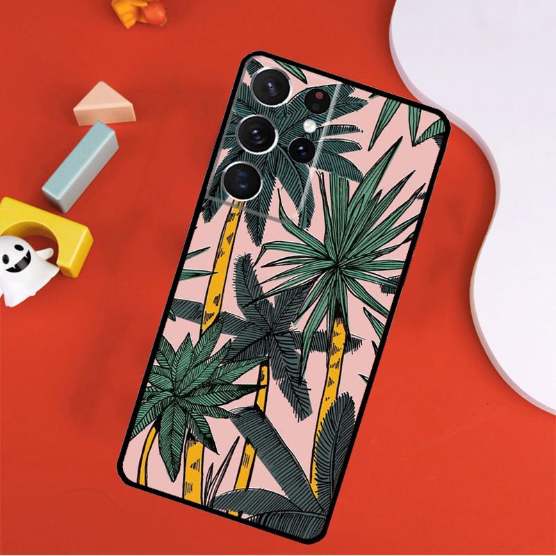Tropical leaves Banana Leaf Phone Case For Samsung Galaxy S25 Ultra S24 Ultra S9 S10 S20 S21 S22 S23 Plus S24 FE Cover