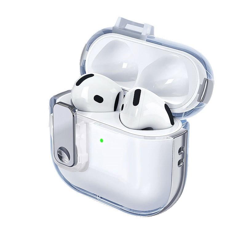 Explosive lock transparent for airpods4 protective case pro2 soft cover 3 second/third generation bluetooth headset anti-drop