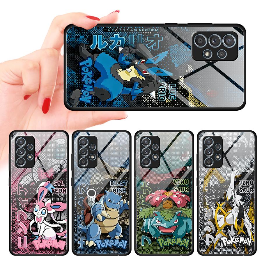 Hot Cartoon Pokemon Phone Cover Glass Case for Samsung Galaxy A56 A34 A13 73 A55 A54 A32 A14 A36 A06 A24 A23 A25 A16 A26 A15 A05