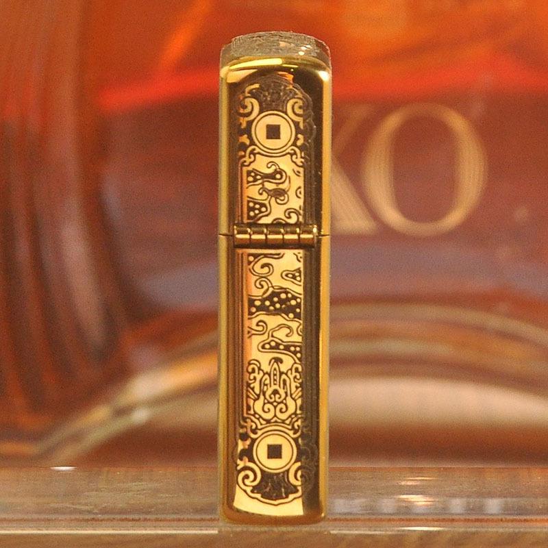 ZORRO 902 Exquisite Pixiu Kerosene Windproof Lighter with Gold Edge Trim