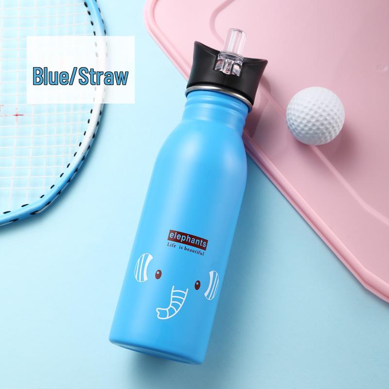 American-Style Children's Sports Water Bottle - 304 Stainless Steel Cartoon Kettle, Portable Fashion Cup, Gift Option