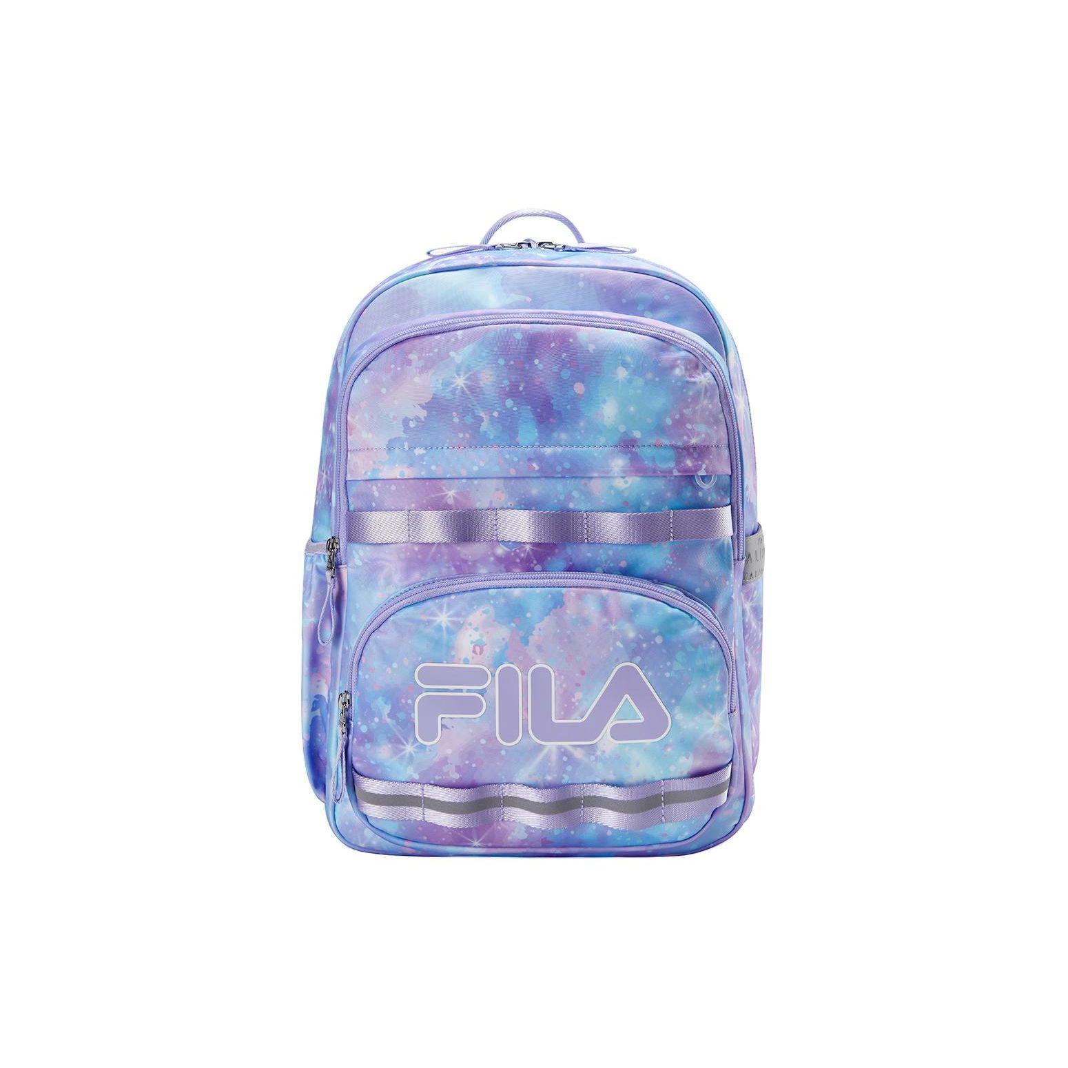 

FILA Zipper Closure Nylon Backpack Medium Size Unisex Backpack Lavender K18B411103FPU Midnight Purple