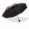 Hello Kitty Automatic Folding Umbrella-Simple 8-Rib Design, Bright Cartoon Pattern, Durable Iron Frame, Suitable For Travel, Outdoor, Beach-