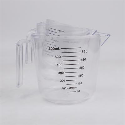 Attrezzi per la cottura Tazza graduata in plastica trasparente Tazza graduata in Ps Cilindro 150/300/600ml Bilancia da cucina Tazza