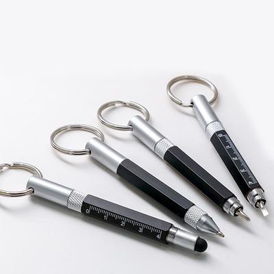 Skala Metall Schraubendreher Lineal Multifunktions Kugelschreiber Schlüsselanhänger Stift Stylus Werkzeug Stift Touch Pen