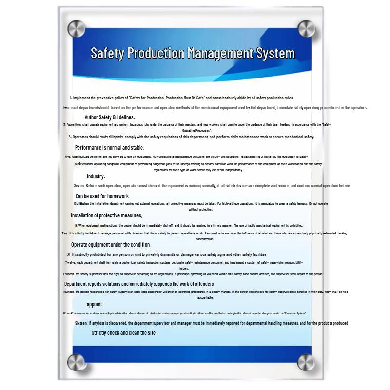 Zhenshijia Rectangular Acrylic Warning Sign 500*750mm