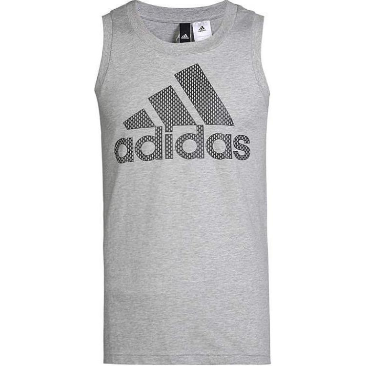 

Adidas Logo Letter Print Round Neck Vest Men Tops Gray CV4531 M
