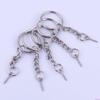 150Pcs Silver Screw Eye Pin Key Chains With Open Jump Ring Chain Extender Eye Pins Split Keyring Jewelry Making Findings