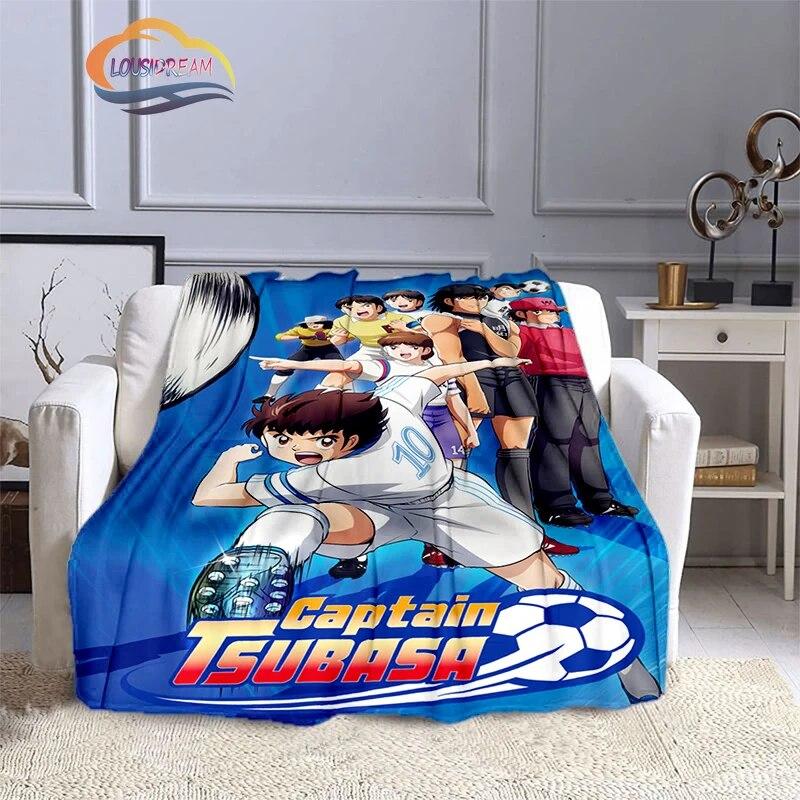 Captain Tsubasa Cartoon Blanket  Football Kicers Series Flannel Wool Air Conditioner  Warm Sofa Cover  Nap