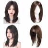 Synthetic Head Top Fake Hair Piece Hair Toppers Wigs with Bangs  Cover White Hair & Hairline