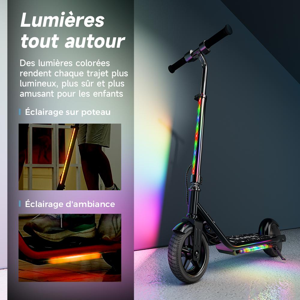 iScooter K2Pro Kids Electric Scooter 150W Motor 18V 2.6Ah Battery 3-Speed 5-16KM/H LED Light Deck & StemMax Load 70KG E-Scooter For Children