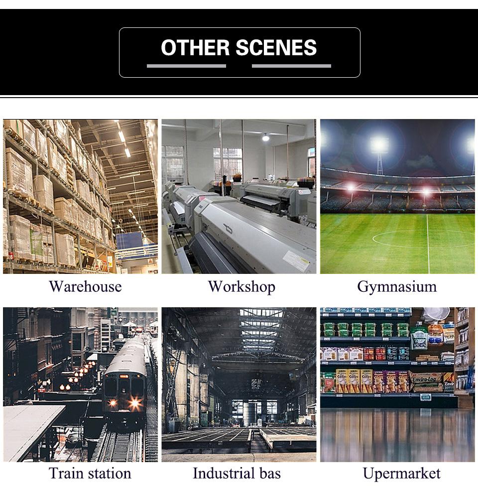 6000K 200W 100w 150w Waterproof Commercial Market Factory LED High Bay Light Industrial Lamp Garage Warehouse White Light