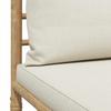 2 Piece Garden Lounge Set with Cushions Cream White Bamboo