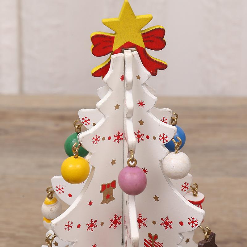 2025 Christmas Tree Children's Handmade DIY Stereo Wooden Christmas Tree Scene Layout Christmas Decorations Ornaments Hot