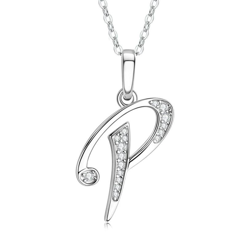 New Design 26 English Letter Zircon Pendant Necklace Trendy Temperament Personality Necklaces Fashion Jewelry Gift