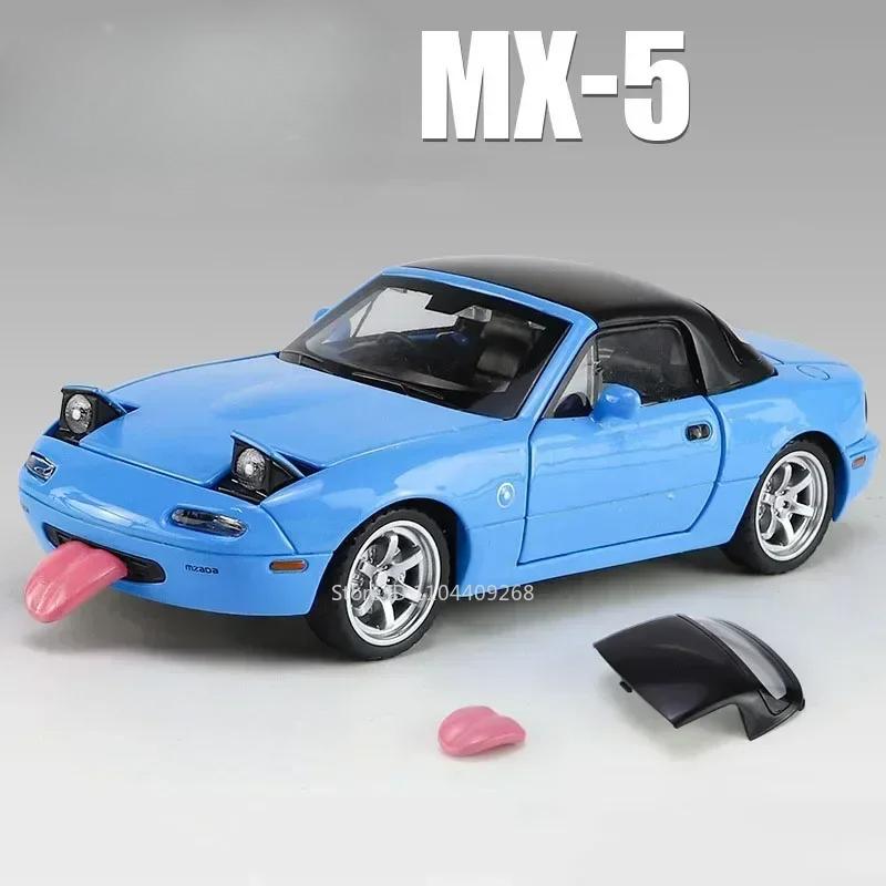 1:32 RX-7 MX-5 Toy Car Model Alloy Body Sound Light Pull Back Shock Absorption Simulation Models Decorations Gifts for Child