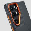 Carbon Fiber Texture Magnetic Charge Case For Samsung Galaxy S26 S25 S24 S23 Ultra Anti-fall Matte Alloy Lens Protector Cover