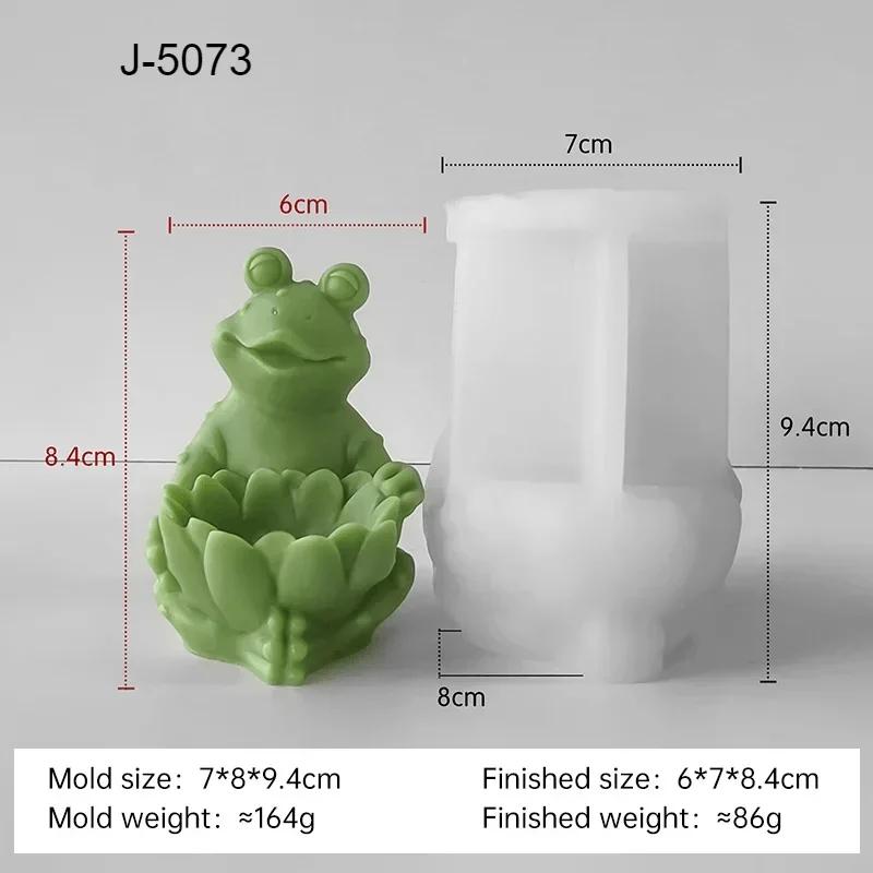 Series Cute Frog Candle Mold Aroma Gypsum Ornament Mold Handmade Silicone Candle Supplies