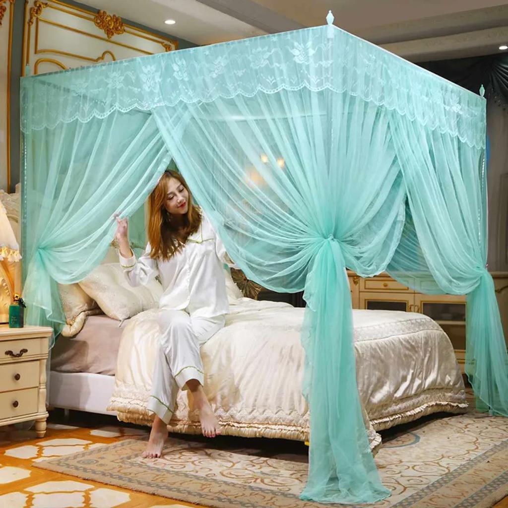 3 Doors Four Corner Mosquito Net Canopy Mosquito Netting For Double Bed Mosquito Repellent Tent Insect Reject Canopy Bed Curtain