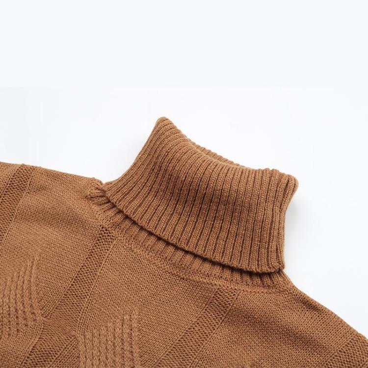 Robe pull tricotée d'hiver chic pour femmes Épaisse A-line Long pull Col haut Manches longues Automne Chaud