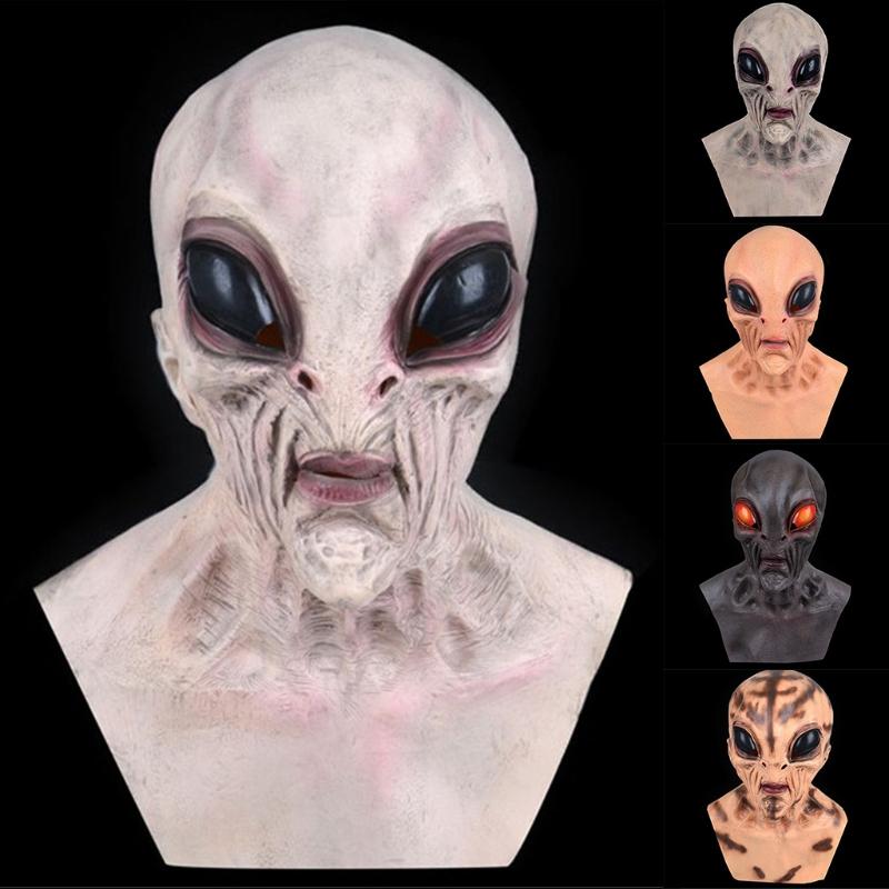 ET Cosplay Costume Halloween Party Saucer Man 3D Full Face Mask for Adults